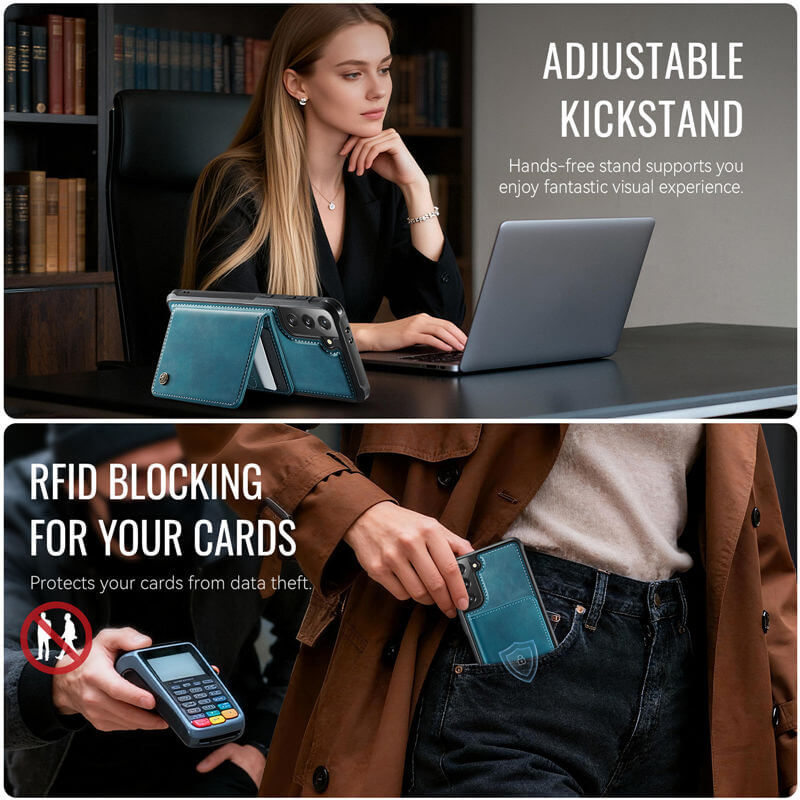 CaseMe Samsung Galaxy S21 Plus 2-in-1 Magnetic Wallet Case