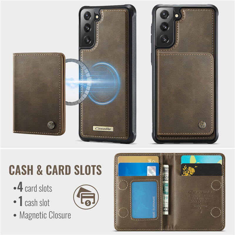 CaseMe Samsung Galaxy S21 2-in-1 Magnetic Wallet Case