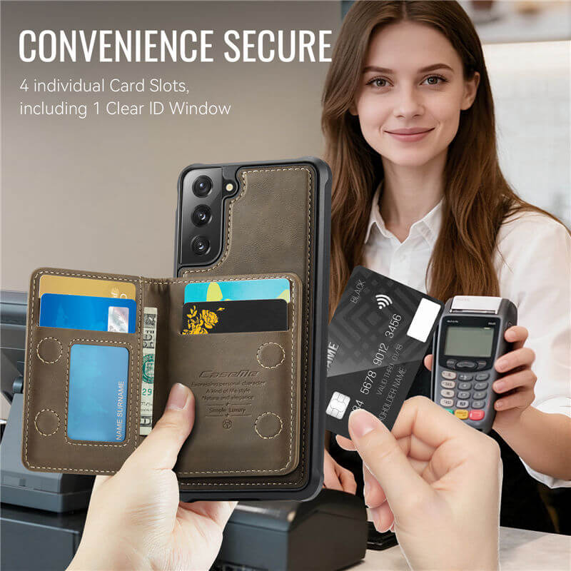 CaseMe Samsung Galaxy S21 2-in-1 Magnetic Wallet Case