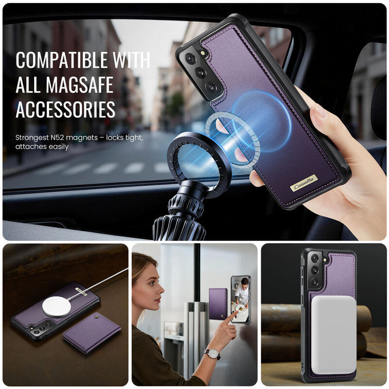 CaseMe Samsung Galaxy S21 2-in-1 Magnetic Wallet Case
