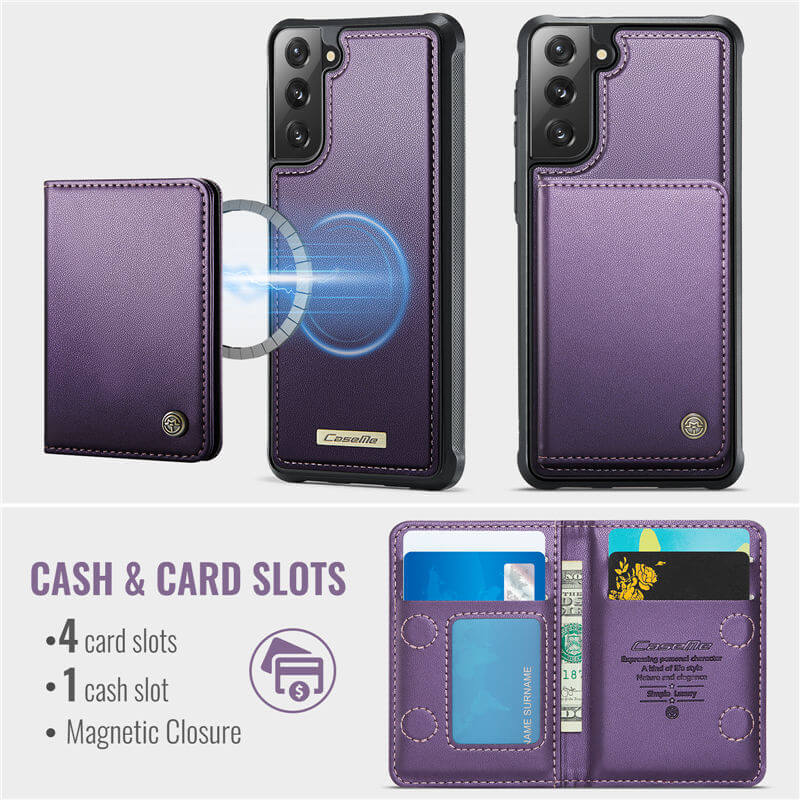 CaseMe Samsung Galaxy S21 2-in-1 Magnetic Wallet Case
