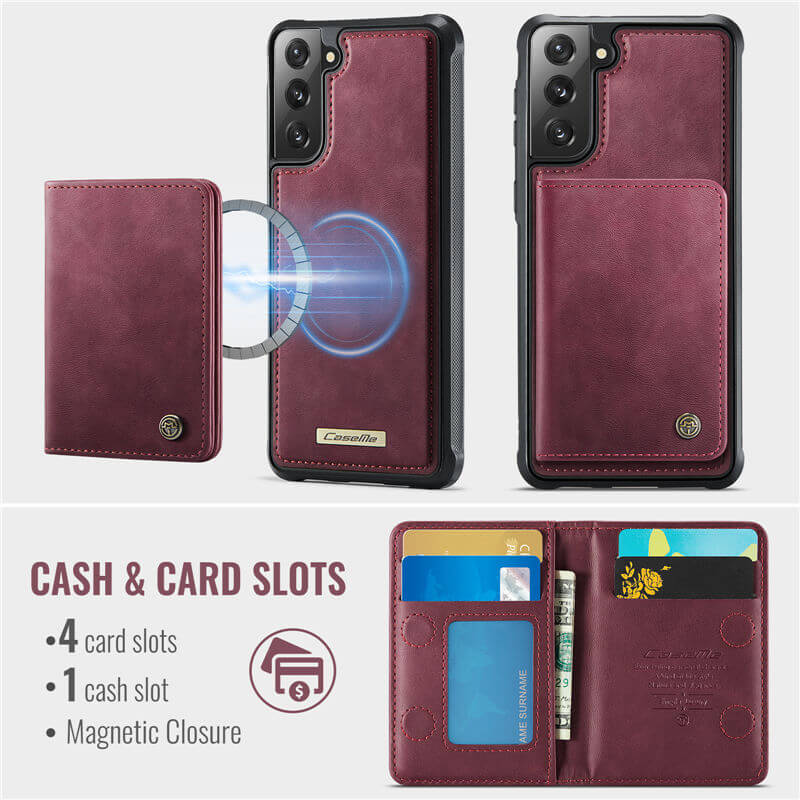 CaseMe Samsung Galaxy S21 2-in-1 Magnetic Wallet Case