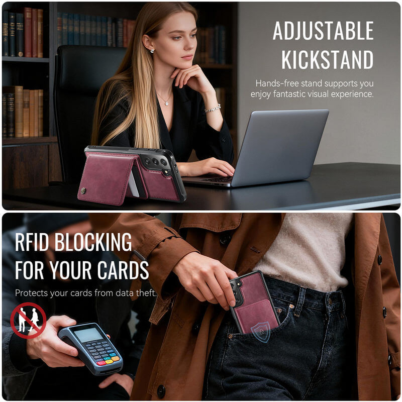 CaseMe Samsung Galaxy S21 2-in-1 Magnetic Wallet Case