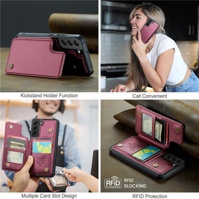 CaseMe Samsung Galaxy S22 Plus RFID Blocking Card Holder Case