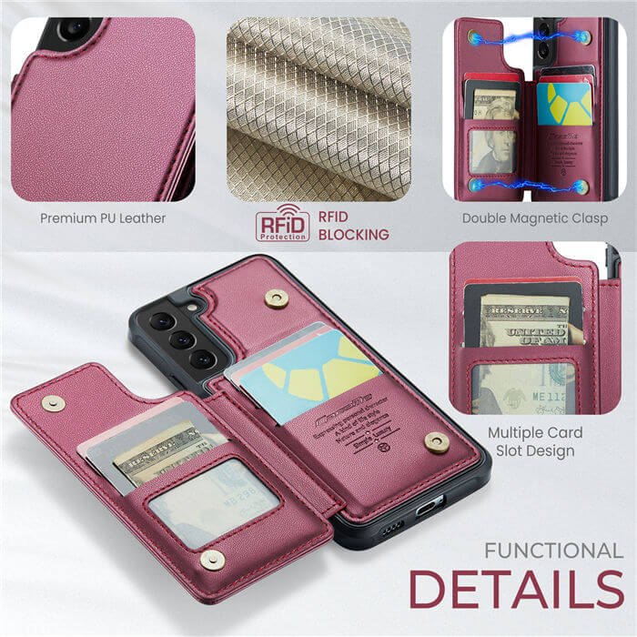 CaseMe Samsung Galaxy S22 Plus RFID Blocking Card Holder Case