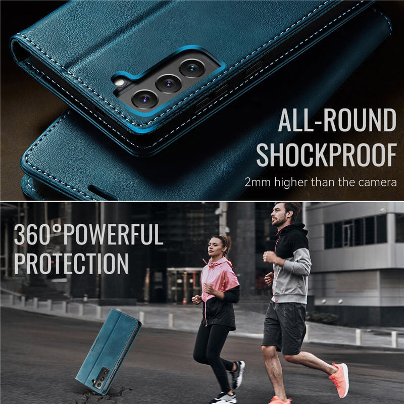 CaseMe Samsung Galaxy S22 Plus Magnetic Wallet Case with RFID Blocking