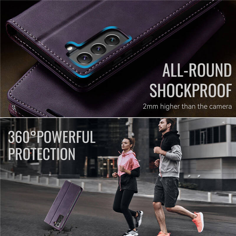 CaseMe Samsung Galaxy S22 Plus Magnetic Wallet Case with RFID Blocking