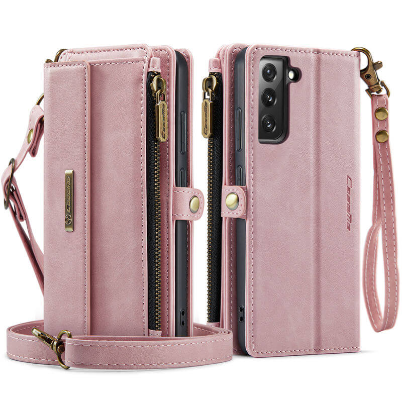 CaseMe Samsung Galaxy S22 Plus Wallet Case – RFID Blocking, 9 Card Slots, Crossbody Strap & Wireless Charging