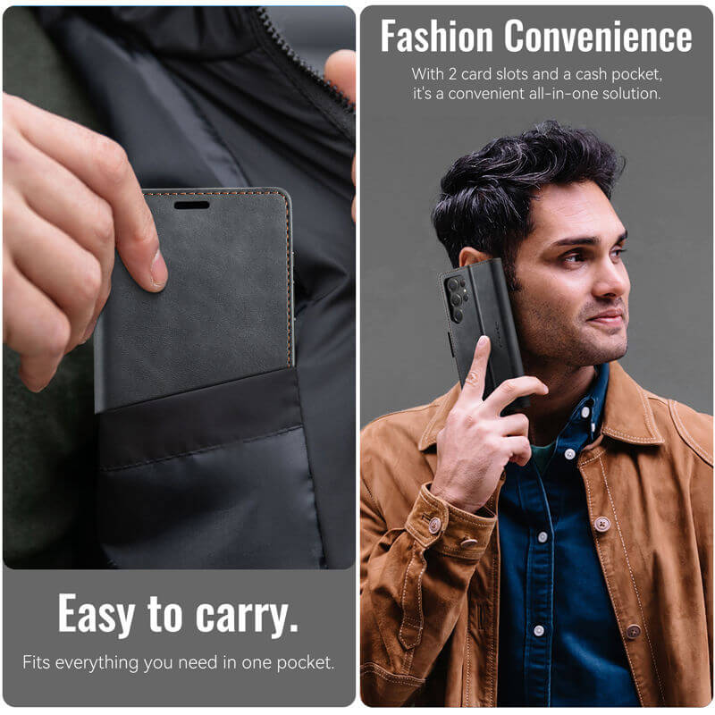 CaseMe Samsung Galaxy S22 Ultra Magnetic Wallet Case with RFID Blocking