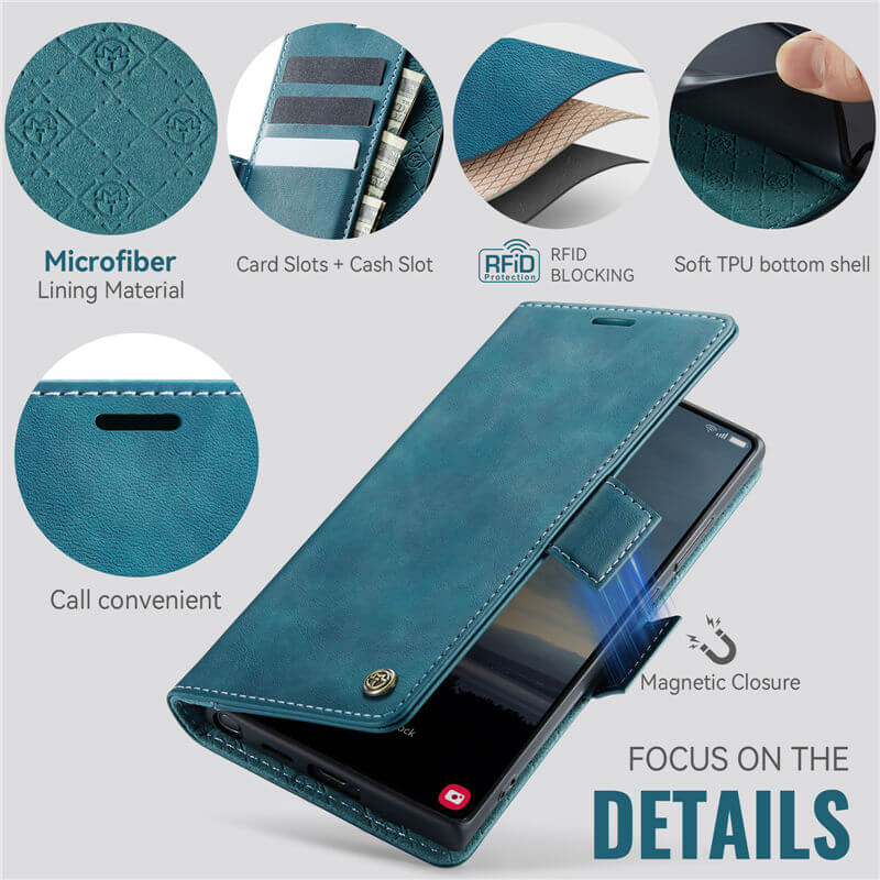 CaseMe Samsung Galaxy S22 Ultra Magnetic Wallet Case with RFID Blocking