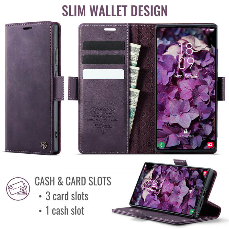 CaseMe Samsung Galaxy S22 Ultra Magnetic Wallet Case with RFID Blocking