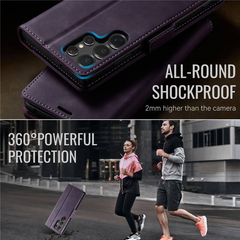 CaseMe Samsung Galaxy S22 Ultra Magnetic Wallet Case with RFID Blocking