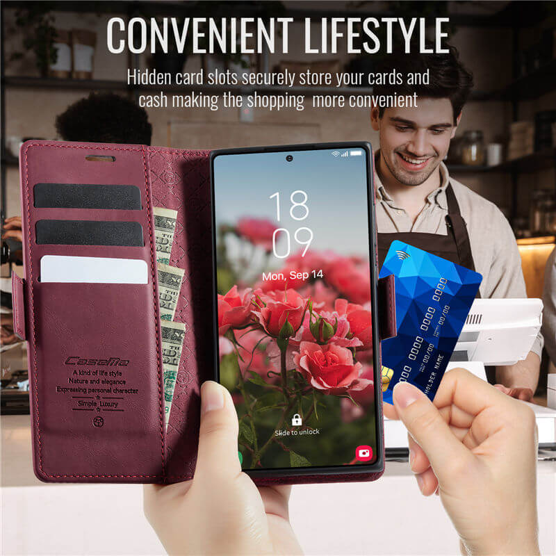 CaseMe Samsung Galaxy S22 Ultra Magnetic Wallet Case with RFID Blocking