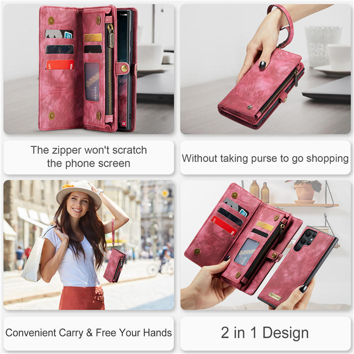 CaseMe Samsung Galaxy S22 Ultra Wallet Case with Wrist Strap