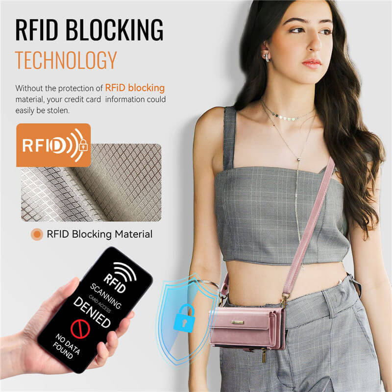 CaseMe Samsung Galaxy S22 Ultra Wallet Case – RFID Blocking, 9 Card Slots, Crossbody Strap & Wireless Charging