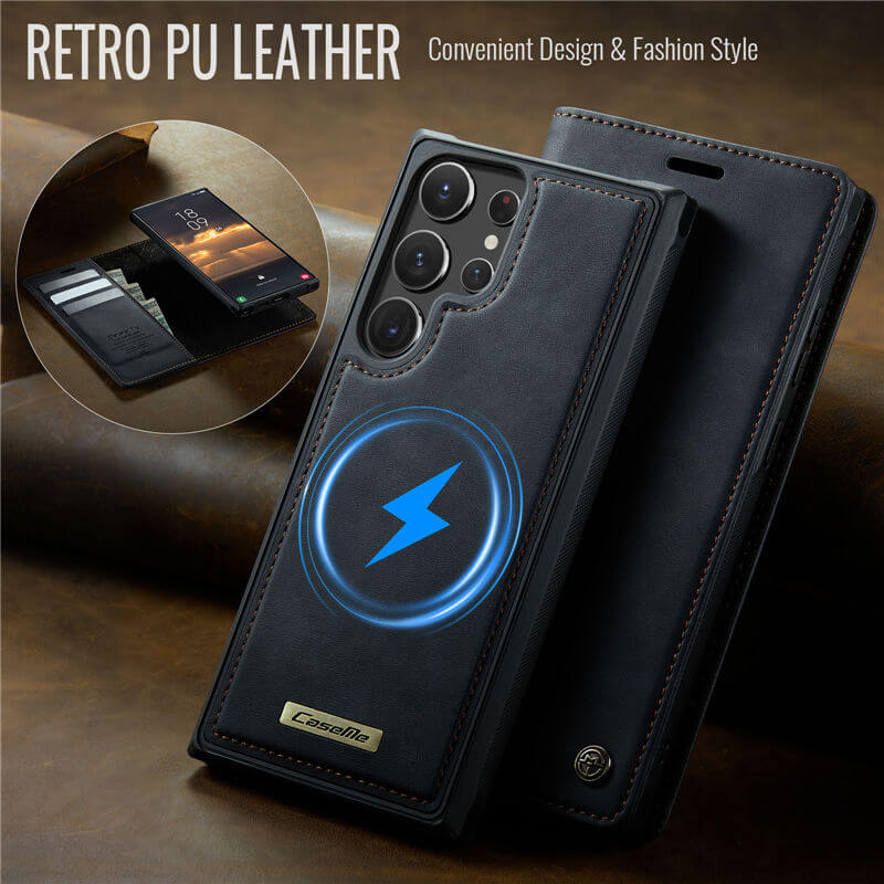 CaseMe Samsung Galaxy S22 Ultra 2-in-1 Magnetic Wallet Case with RFID Blocking