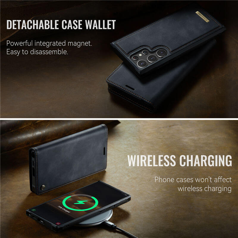 CaseMe Samsung Galaxy S22 Ultra 2-in-1 Magnetic Wallet Case with RFID Blocking