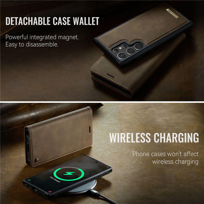 CaseMe Samsung Galaxy S22 Ultra 2-in-1 Magnetic Wallet Case with RFID Blocking