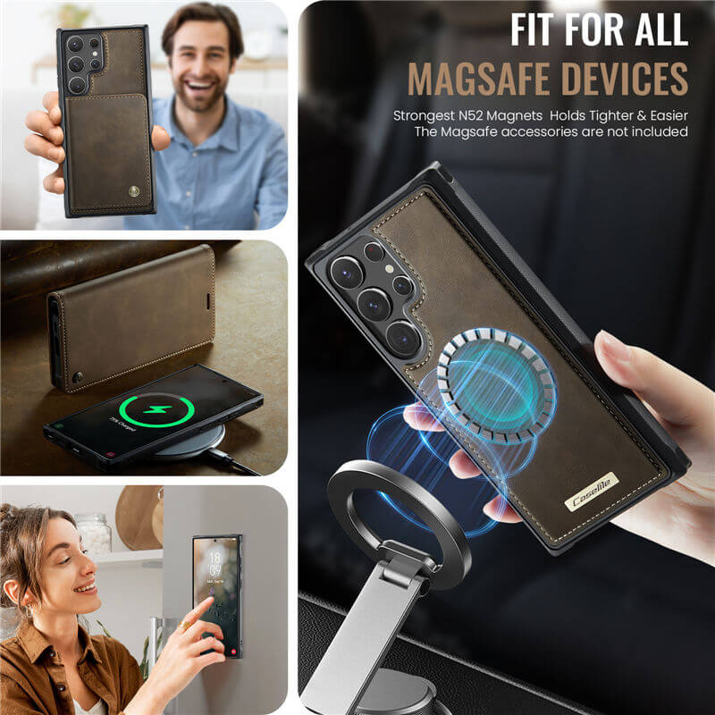 CaseMe Samsung Galaxy S22 Ultra 2-in-1 Magnetic Wallet Case with RFID Blocking