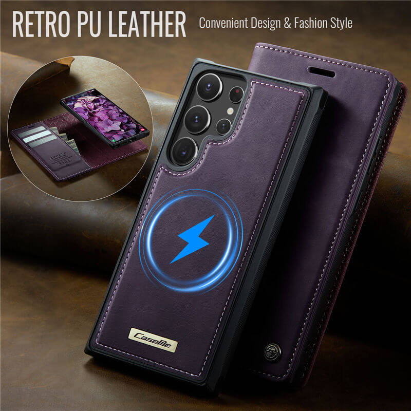 CaseMe Samsung Galaxy S22 Ultra 2-in-1 Magnetic Wallet Case with RFID Blocking