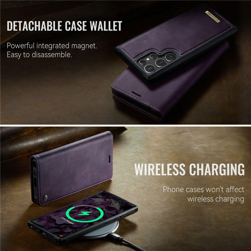 CaseMe Samsung Galaxy S22 Ultra 2-in-1 Magnetic Wallet Case with RFID Blocking