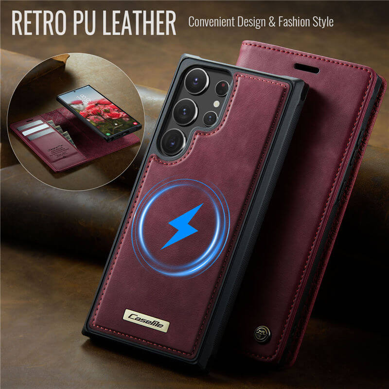 CaseMe Samsung Galaxy S22 Ultra 2-in-1 Magnetic Wallet Case with RFID Blocking