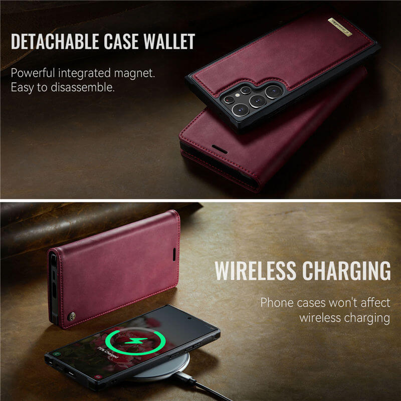 CaseMe Samsung Galaxy S22 Ultra 2-in-1 Magnetic Wallet Case with RFID Blocking