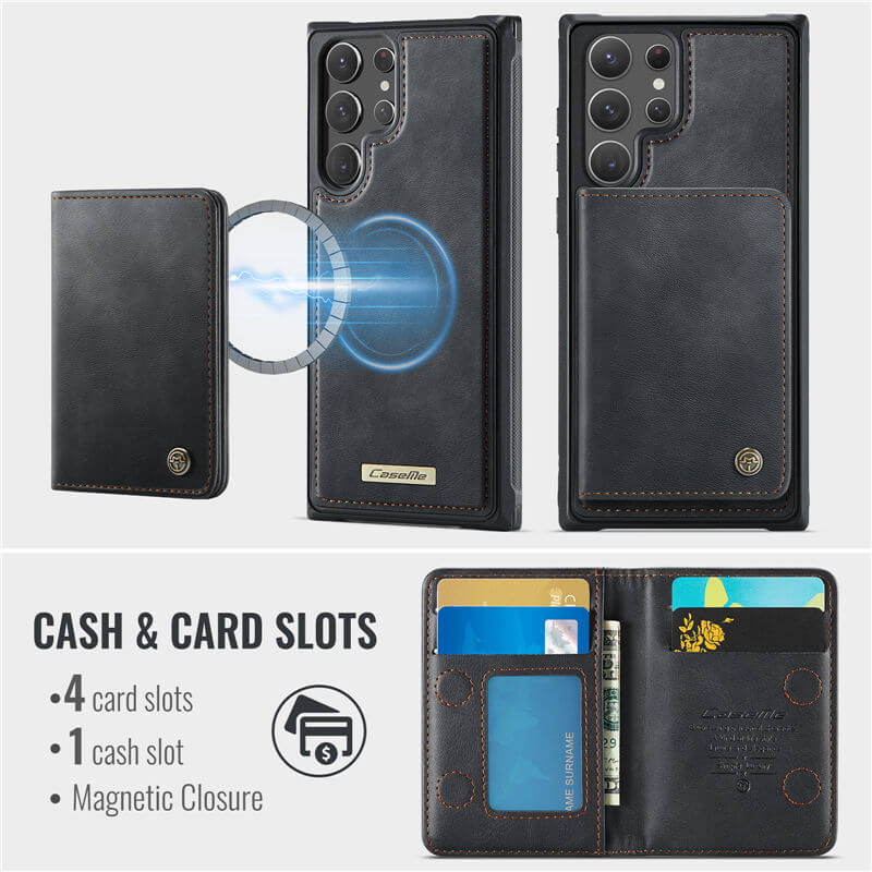 CaseMe Samsung Galaxy S22 Ultra 2-in-1 Magnetic Wallet Case