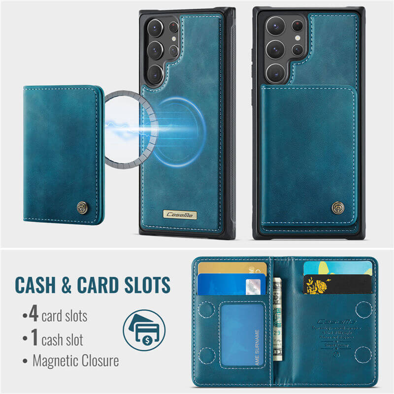 CaseMe Samsung Galaxy S22 Ultra 2-in-1 Magnetic Wallet Case