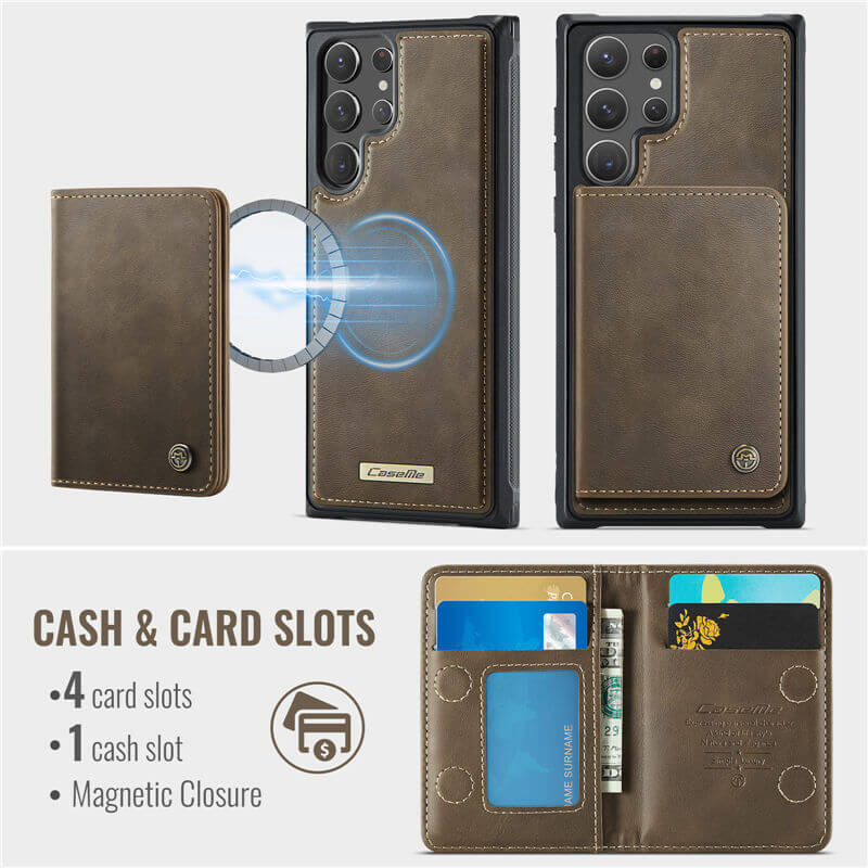 CaseMe Samsung Galaxy S22 Ultra 2-in-1 Magnetic Wallet Case
