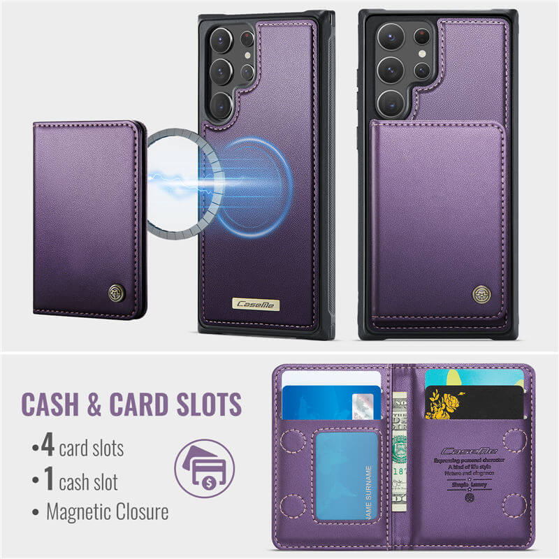 CaseMe Samsung Galaxy S22 Ultra 2-in-1 Magnetic Wallet Case