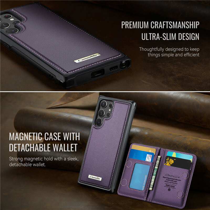 CaseMe Samsung Galaxy S22 Ultra 2-in-1 Magnetic Wallet Case