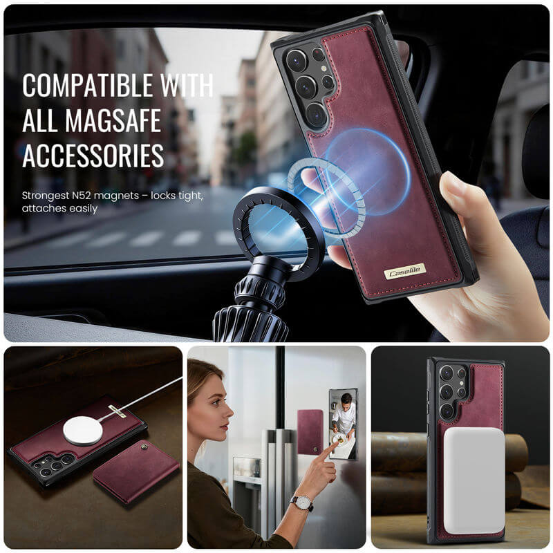 CaseMe Samsung Galaxy S22 Ultra 2-in-1 Magnetic Wallet Case