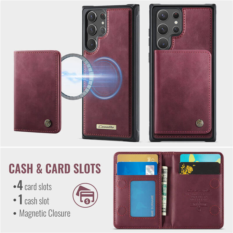 CaseMe Samsung Galaxy S22 Ultra 2-in-1 Magnetic Wallet Case