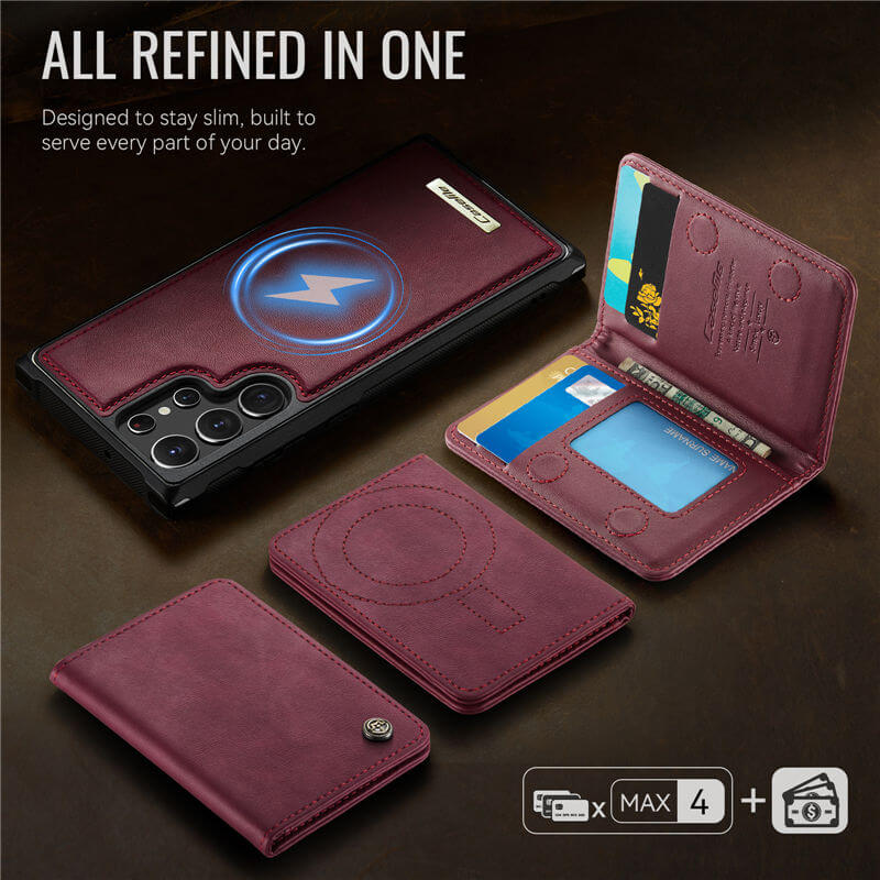 CaseMe Samsung Galaxy S22 Ultra 2-in-1 Magnetic Wallet Case