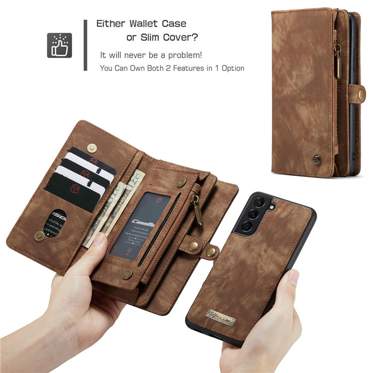 CaseMe Samsung Galaxy S22 Plus Multi-slot Wallet Case Coffee