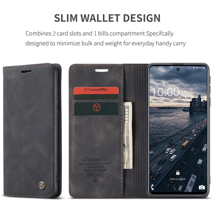 CaseMe Samsung Galaxy S22 Wallet Magnetic Case Black