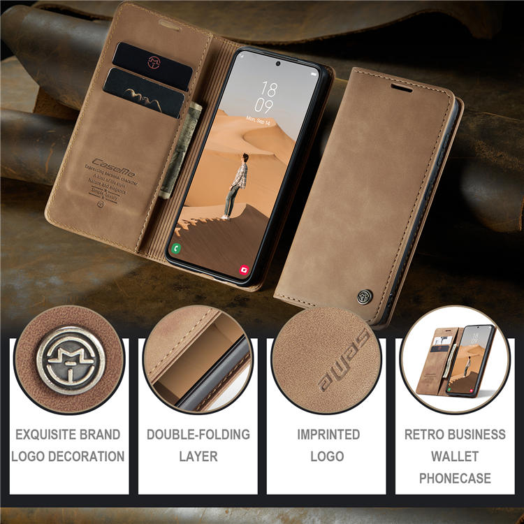 CaseMe Samsung Galaxy S22 Plus Wallet Magnetic Case Brown