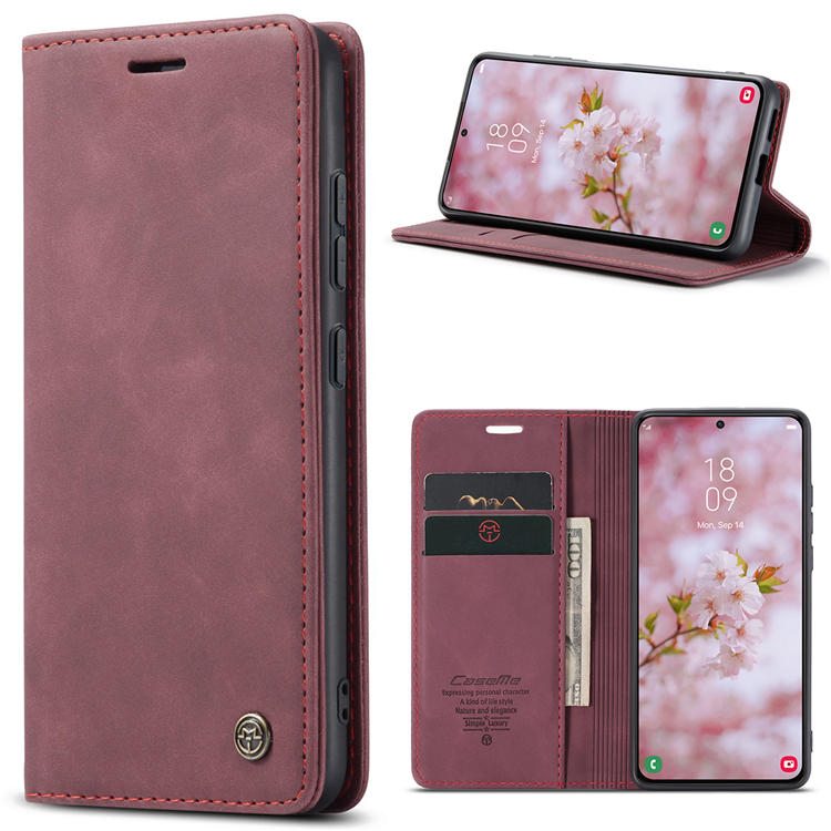 CaseMe Samsung Galaxy S22 Plus Wallet Magnetic Case Red