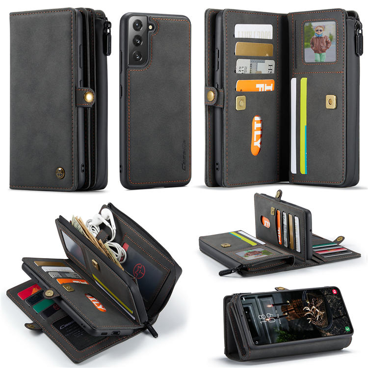 CaseMe Samsung Galaxy S22 Plus Multi-Functional Wallet Case Black