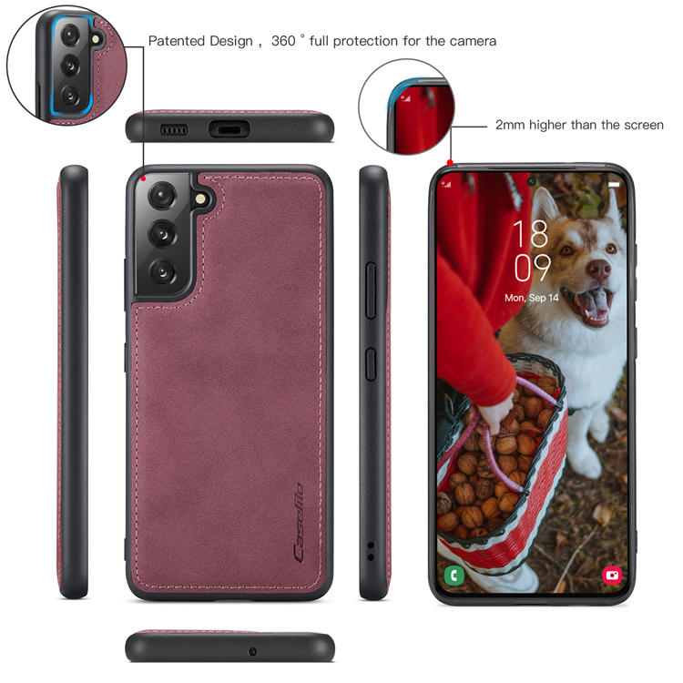 CaseMe Samsung Galaxy S22 Multi-Functional Wallet Case Red