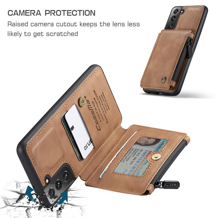CaseMe Samsung Galaxy S22 Wallet RFID Blocking Case Brown