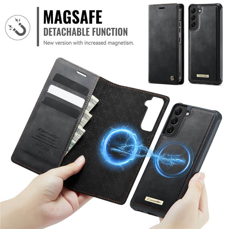 CaseMe Samsung Galaxy S22 2-in-1 Magnetic Wallet Case with RFID Blocking