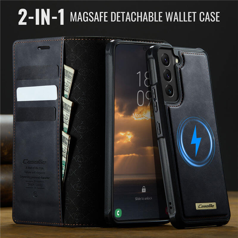 CaseMe Samsung Galaxy S22 2-in-1 Magnetic Wallet Case with RFID Blocking