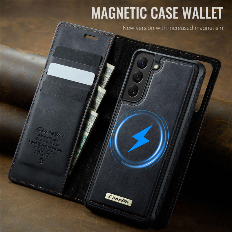 CaseMe Samsung Galaxy S22 2-in-1 Magnetic Wallet Case with RFID Blocking