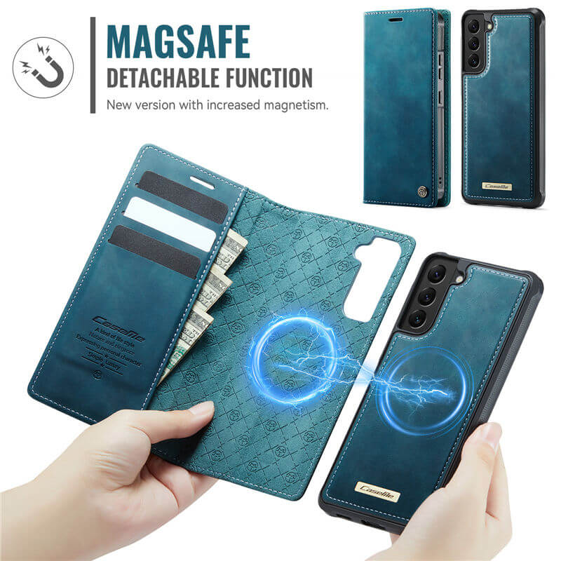 CaseMe Samsung Galaxy S22 Plus 2-in-1 Magnetic Wallet Case with RFID Blocking