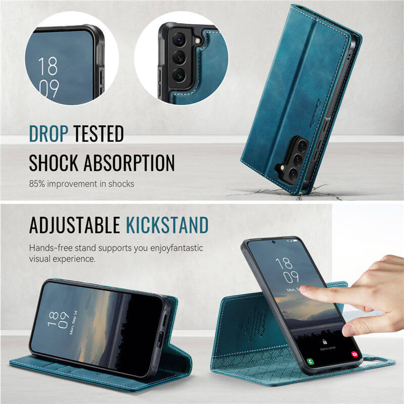 CaseMe Samsung Galaxy S22 Plus 2-in-1 Magnetic Wallet Case with RFID Blocking