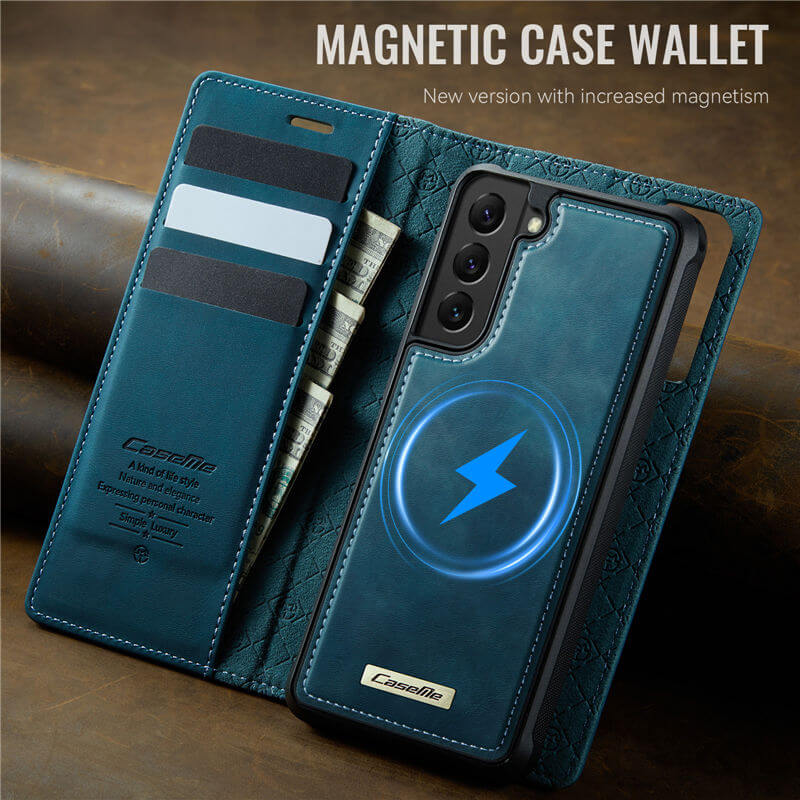 CaseMe Samsung Galaxy S22 Plus 2-in-1 Magnetic Wallet Case with RFID Blocking