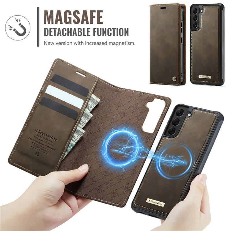 CaseMe Samsung Galaxy S22 2-in-1 Magnetic Wallet Case with RFID Blocking