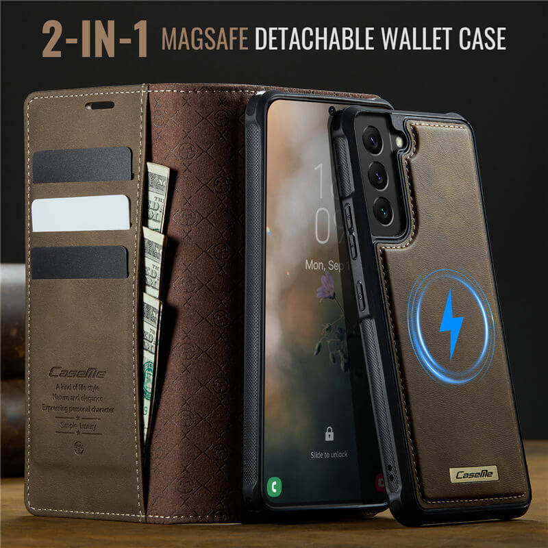 CaseMe Samsung Galaxy S22 2-in-1 Magnetic Wallet Case with RFID Blocking